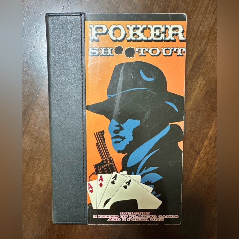 Vintage Poker Shootout Poker 2 Decks  Game Cards & Dice Sealed Collectible Box